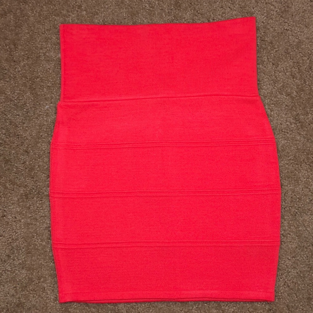 NWT‼️ Neon Orange High-Rise Fitted Skirt